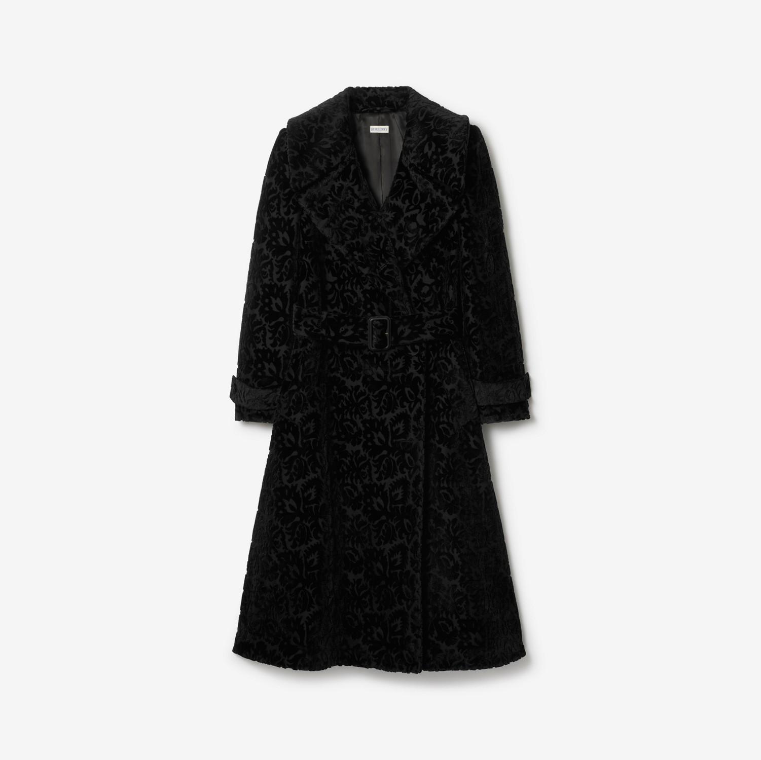Vine Silk Blend Velvet Tailored Coat by BURBERRY