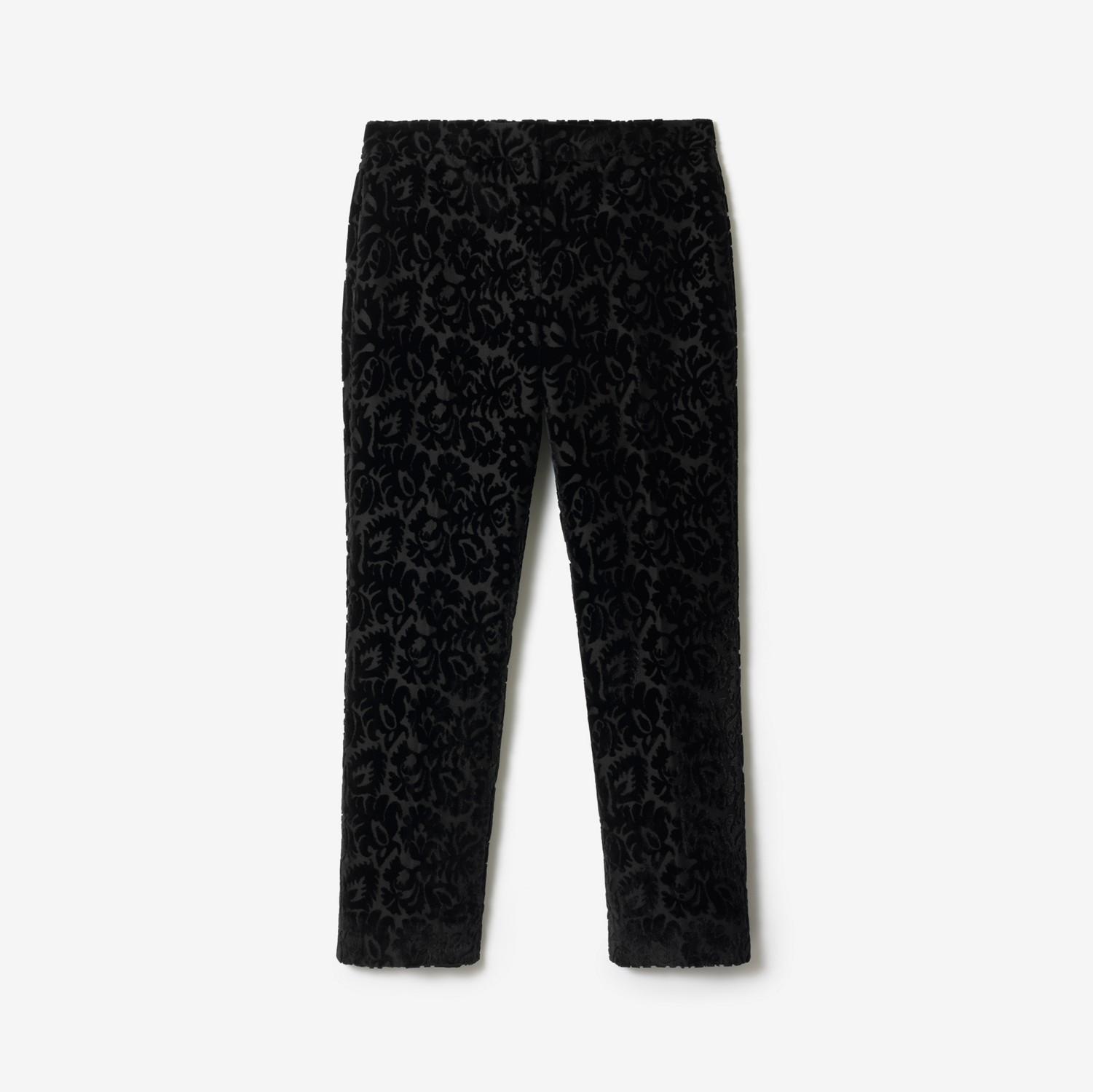 Vine Silk Blend Velvet Tailored Trousers by BURBERRY