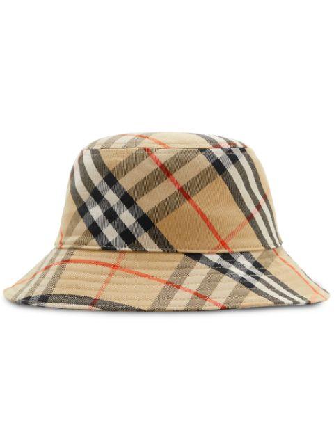 Vintage Check-pattern bucket hat by BURBERRY
