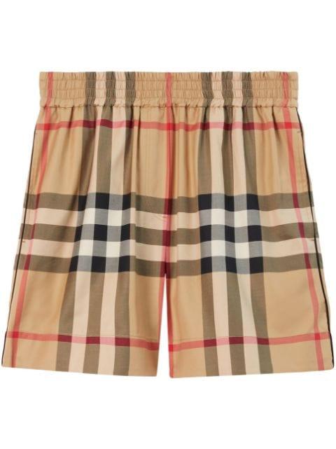 Vintage Check-pattern cotton shorts by BURBERRY