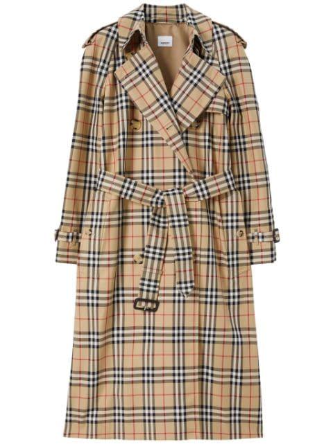 Vintage Check-print trench coat by BURBERRY