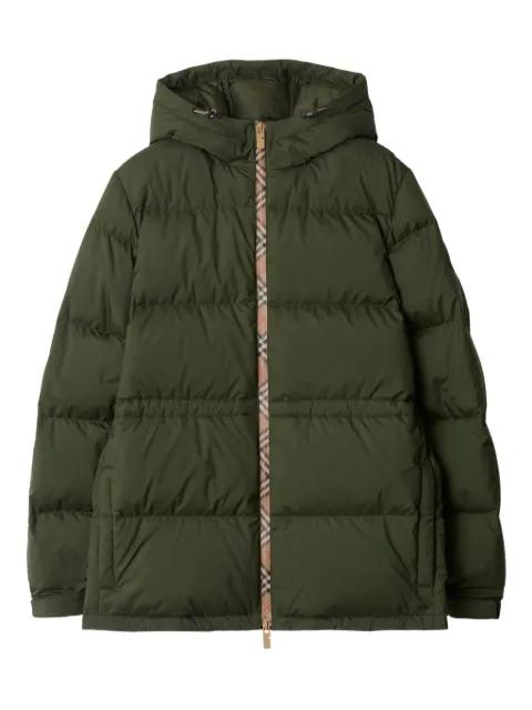 Vintage Check-trimmed hoodied puffer jacket by BURBERRY