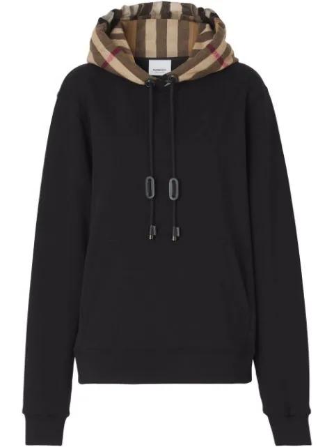 Vintage-check cotton hoodie by BURBERRY