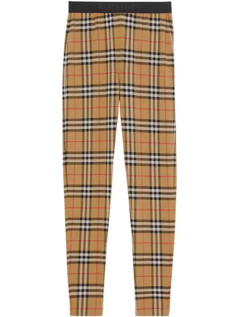 Vintage check logo leggings by BURBERRY