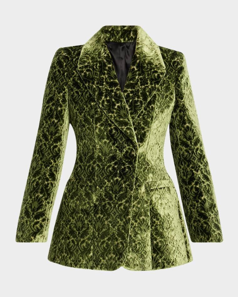 Virginia Baroque Velvet Double-Breasted Jacket by BURBERRY