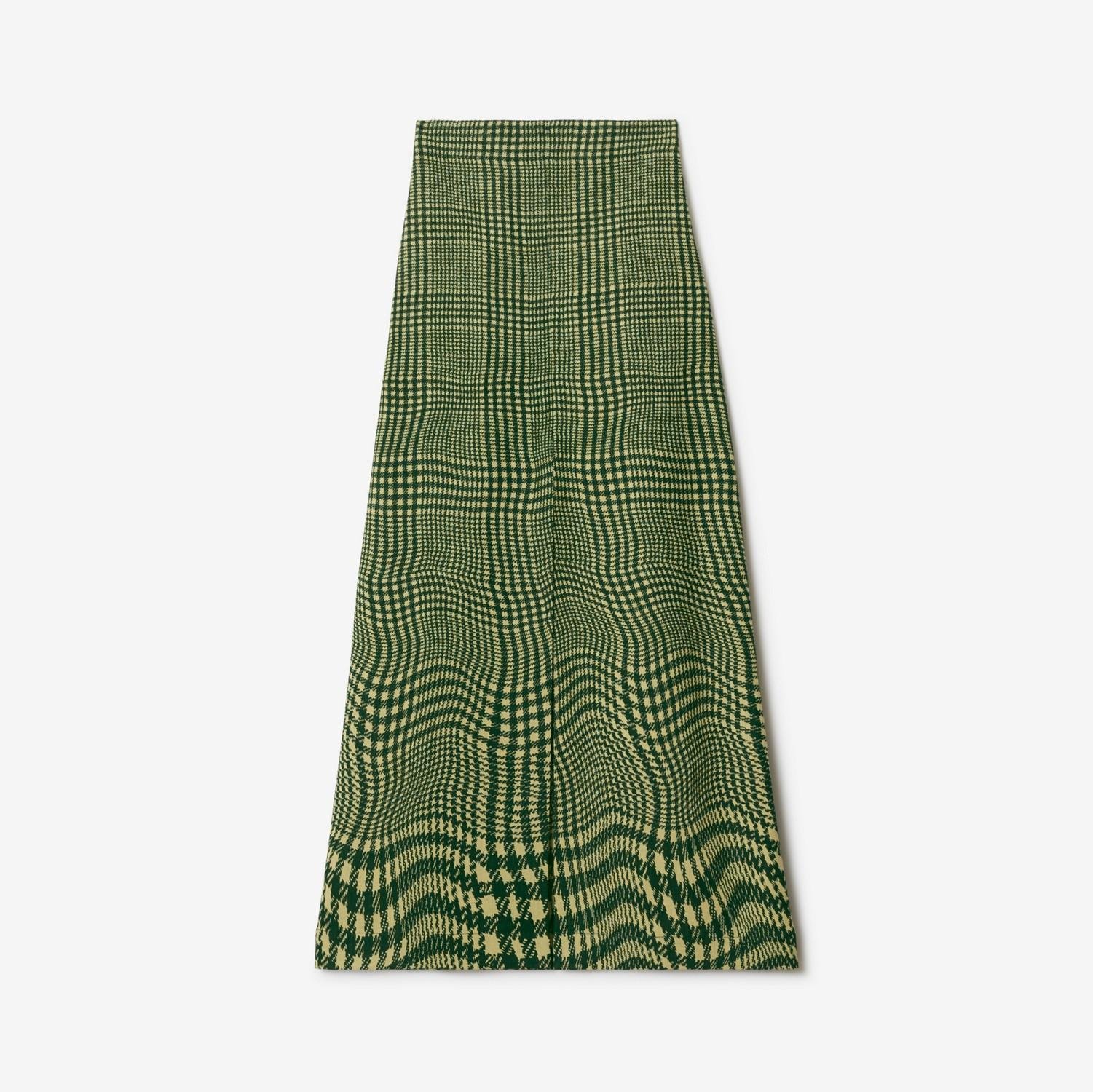 Warped Houndstooth Wool Skirt by BURBERRY