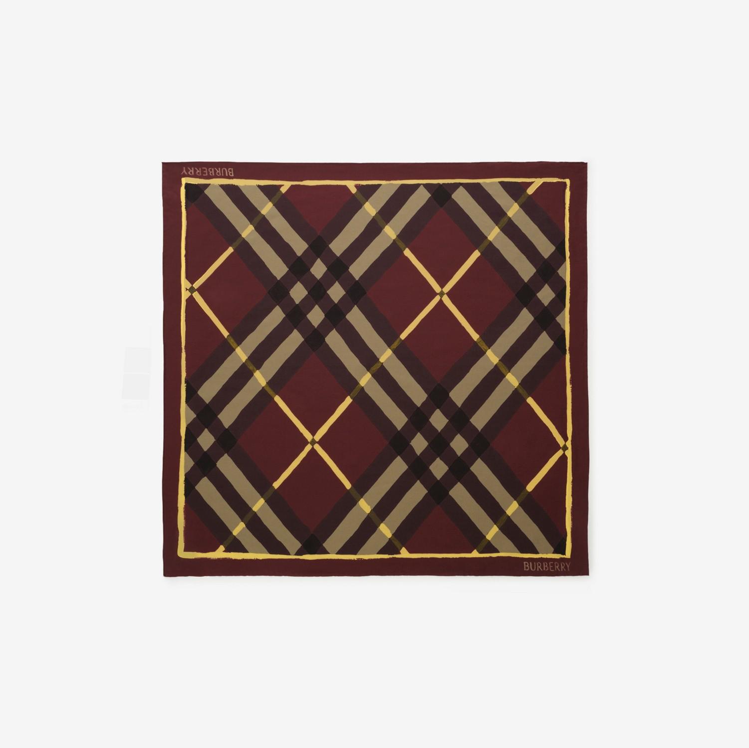 Watercolour Check Silk Scarf by BURBERRY