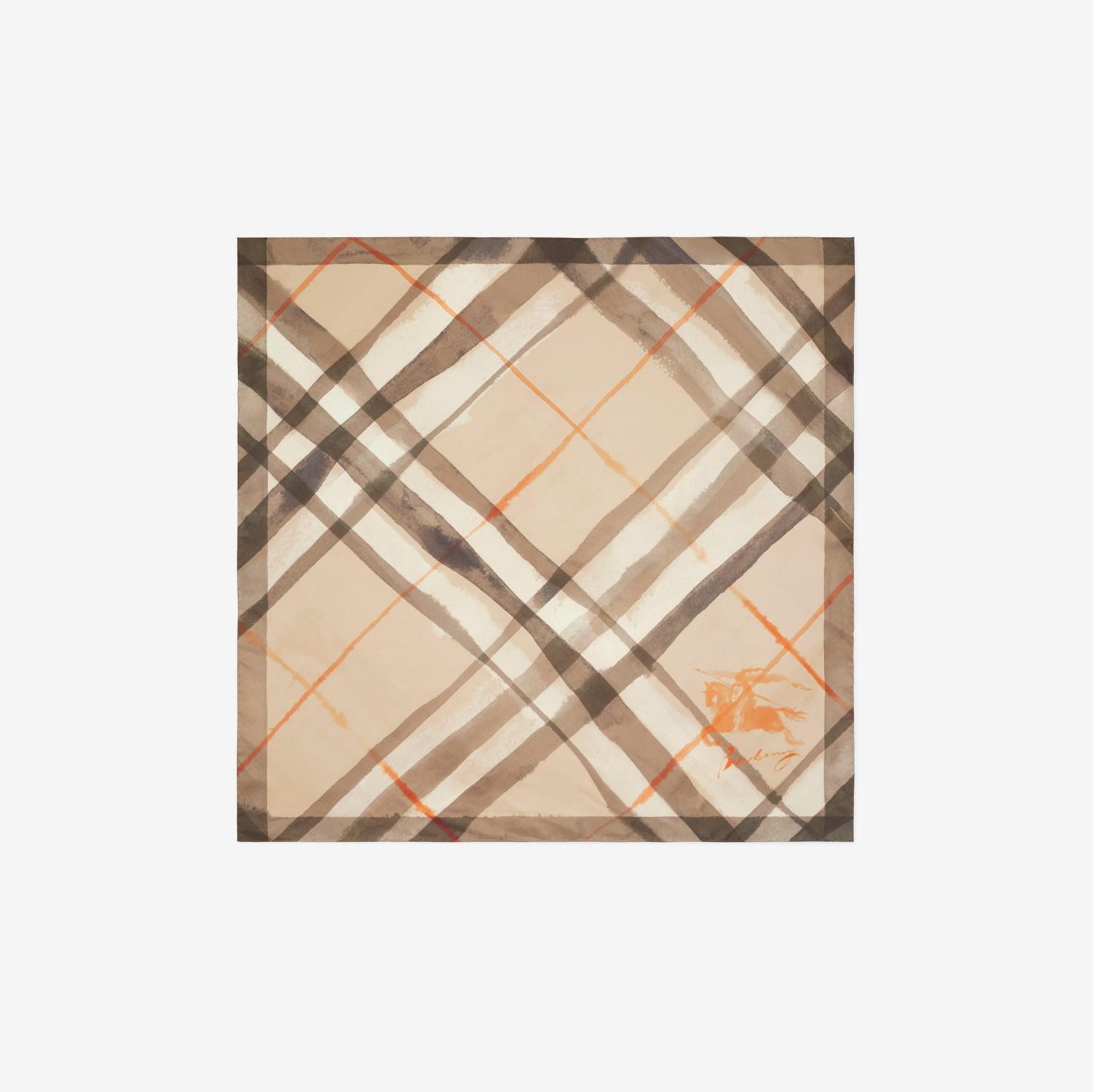 Watercolour Check Silk Scarf by BURBERRY
