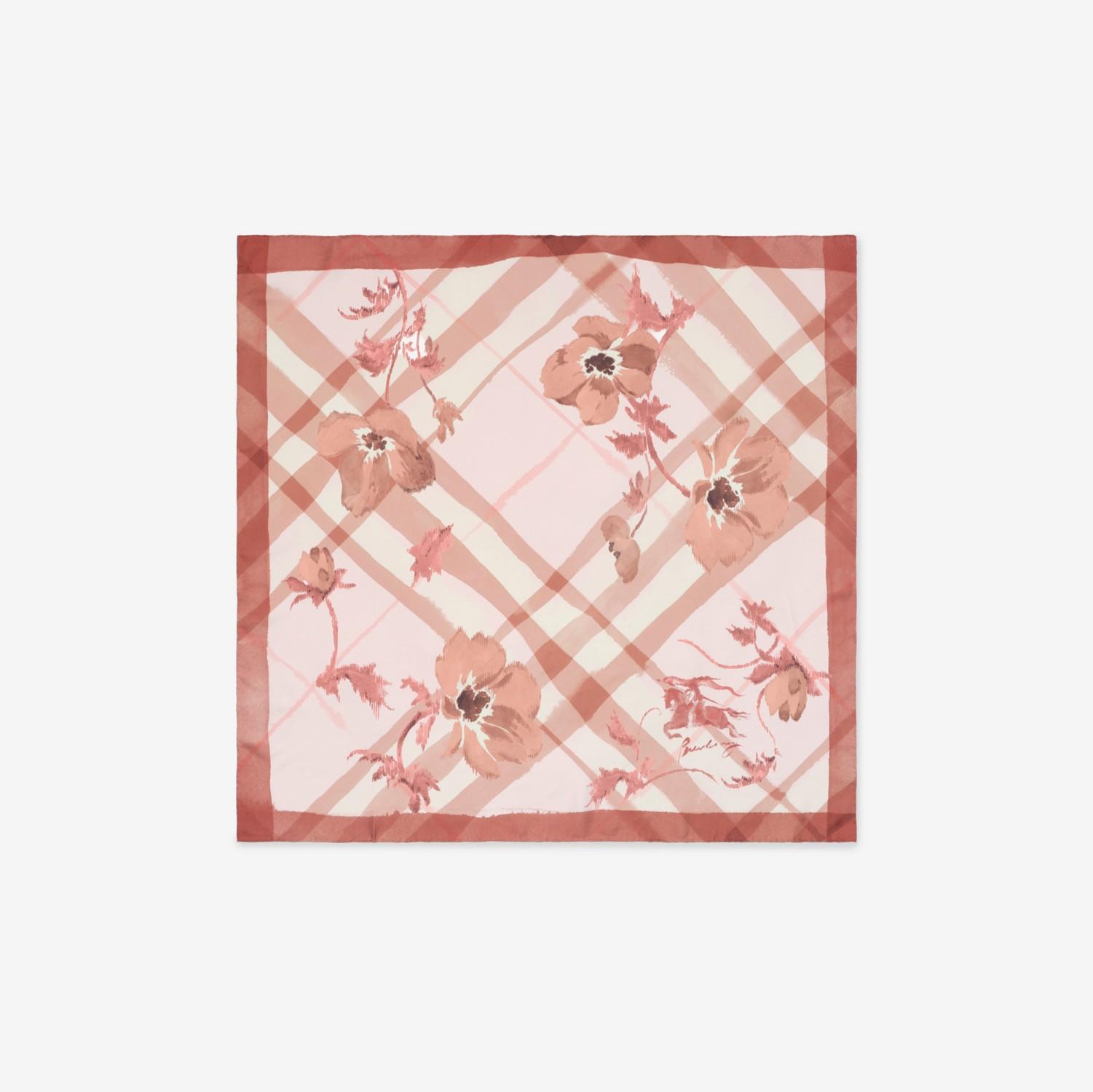 Watercolour Check Silk Scarf by BURBERRY