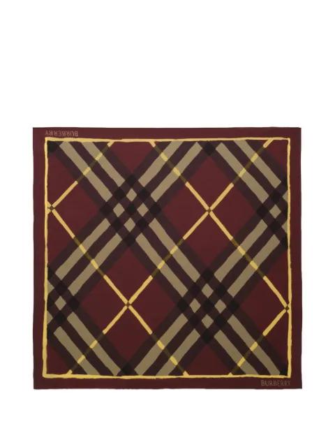 Watercolour check silk scarf by BURBERRY