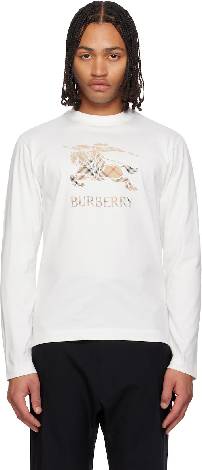 White EKD Long Sleeve T-shirt by BURBERRY