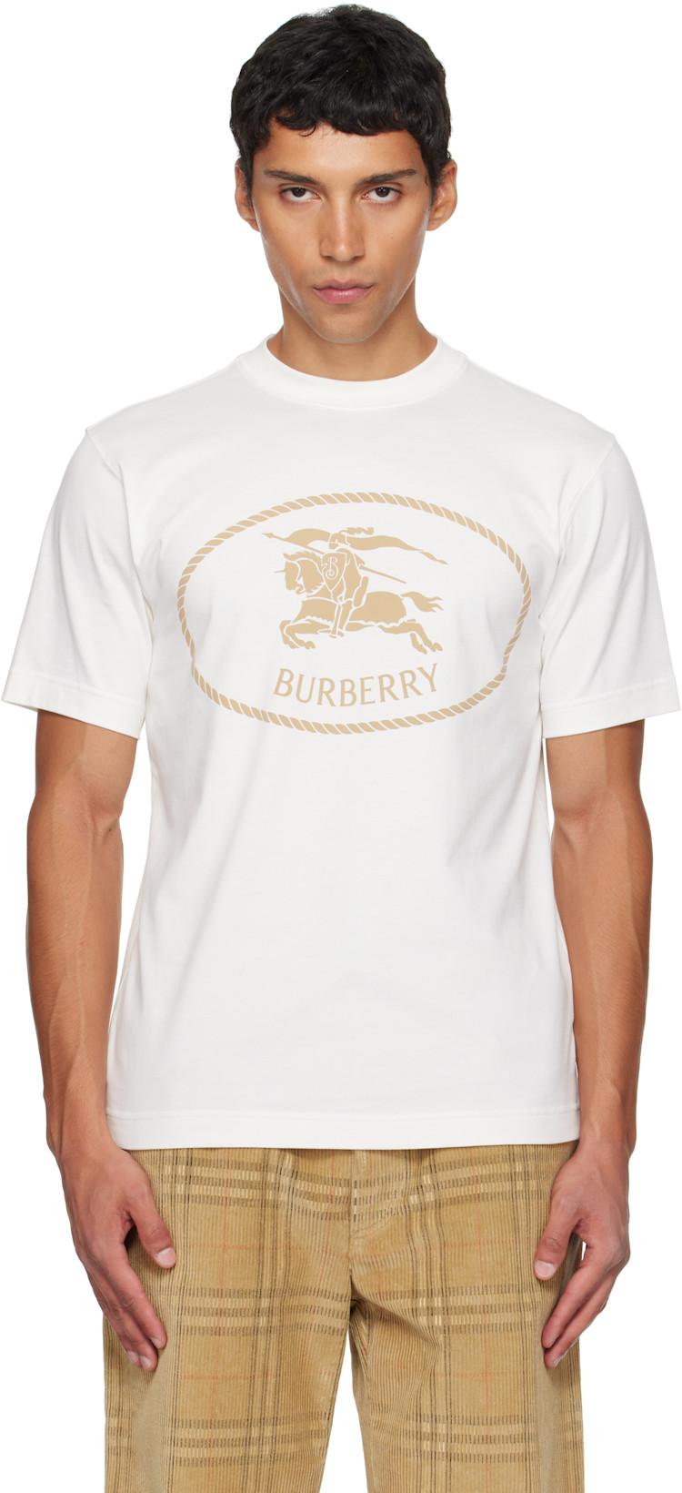 White Knight Stamp Cotton T-shirt by BURBERRY