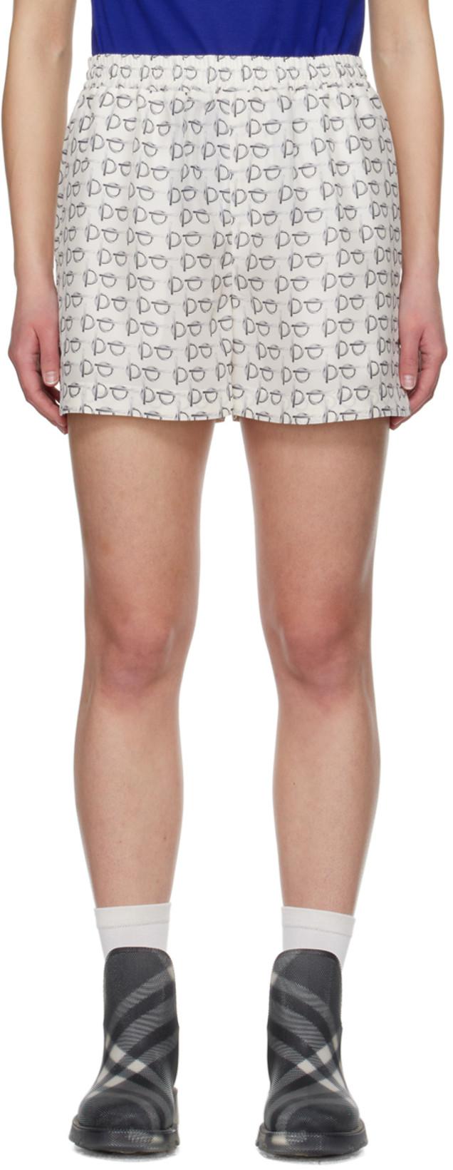 White Pattern Shorts by BURBERRY