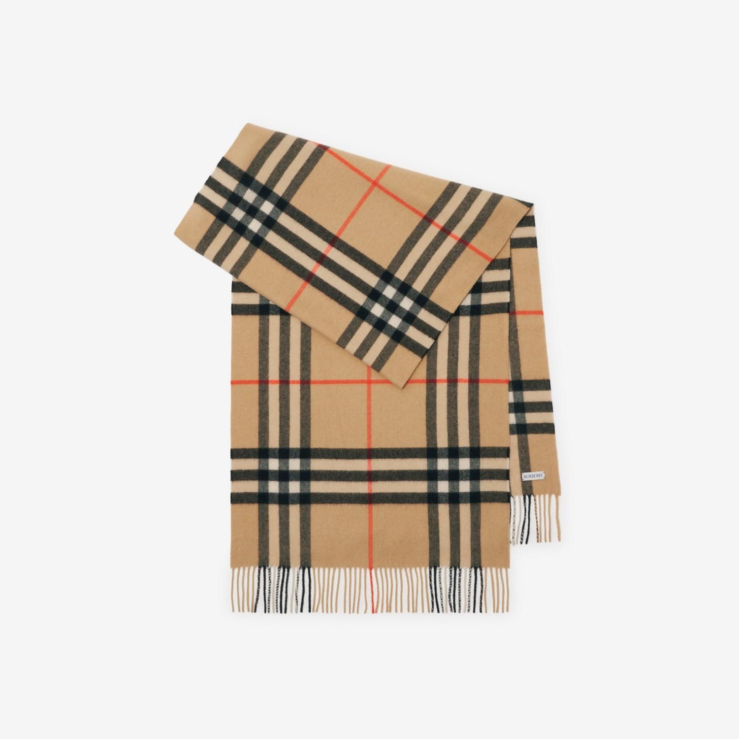 Wide Check Cashmere Scarf by BURBERRY