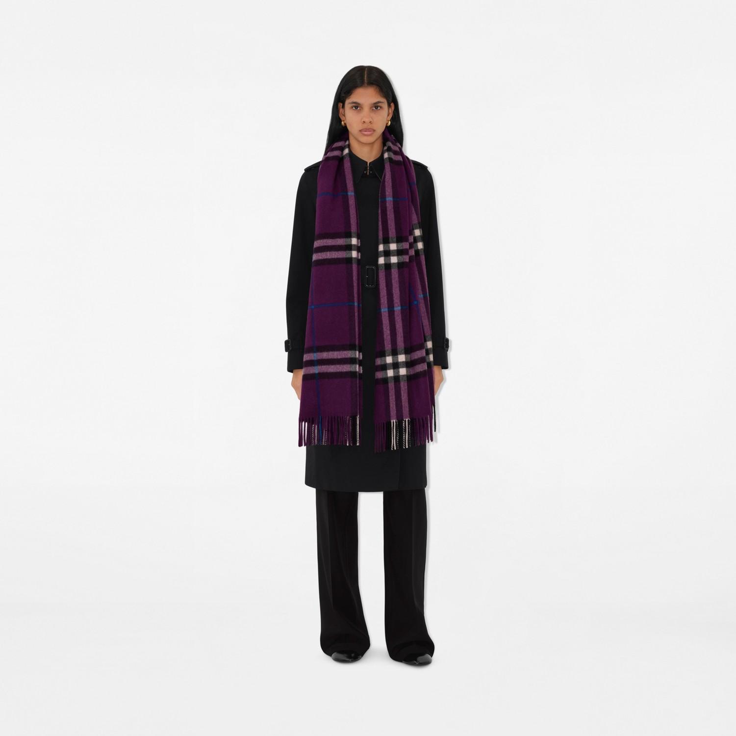 Wide Check Cashmere Scarf by BURBERRY