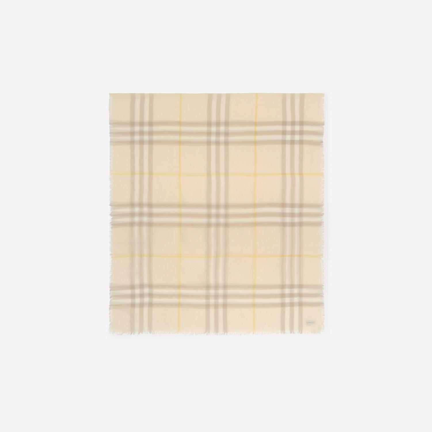 Wide Check Wool Scarf by BURBERRY