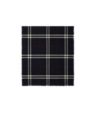 Wide Check Wool Scarf by BURBERRY
