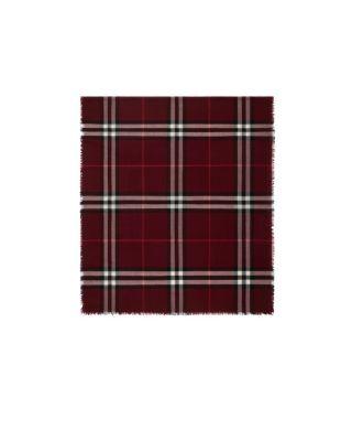 Wide Check Wool Scarf by BURBERRY