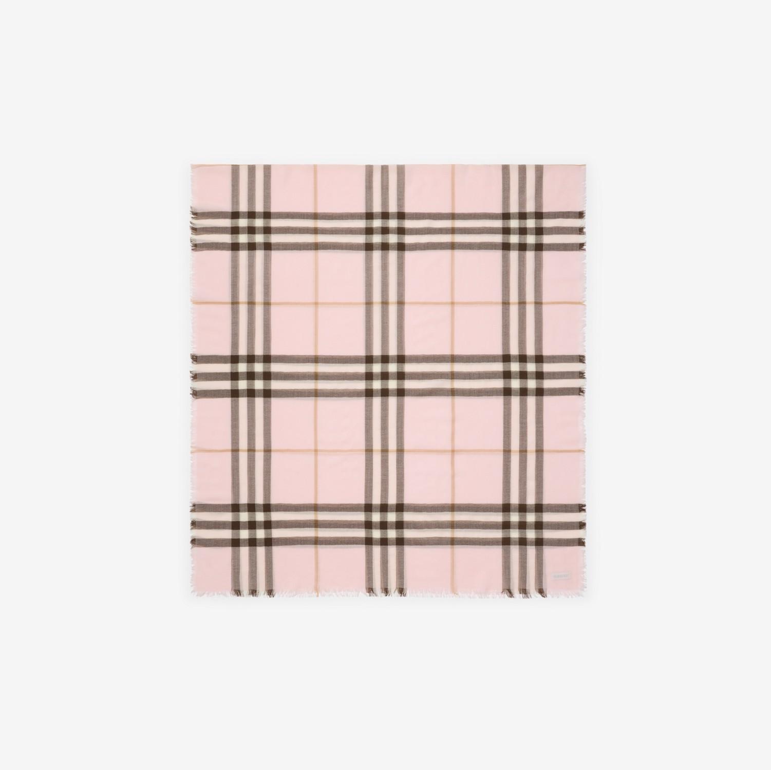 Wide Check Wool Scarf by BURBERRY