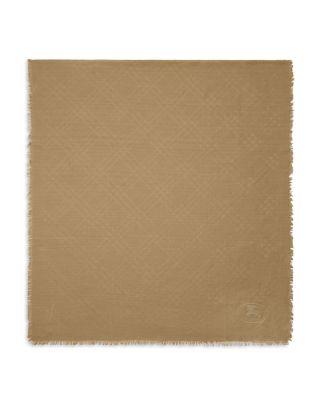 Wide Check Wool Silk Scarf by BURBERRY