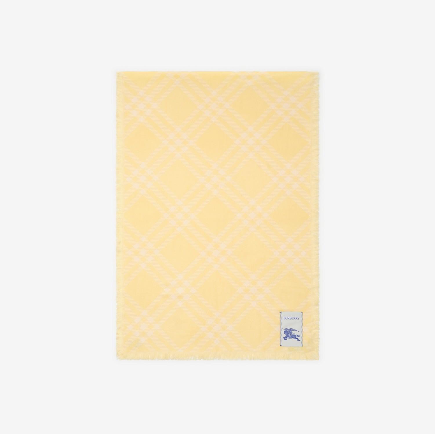 Wide Check Wool Silk Scarf by BURBERRY