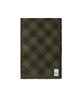 Wide Check Wool Silk Scarf by BURBERRY