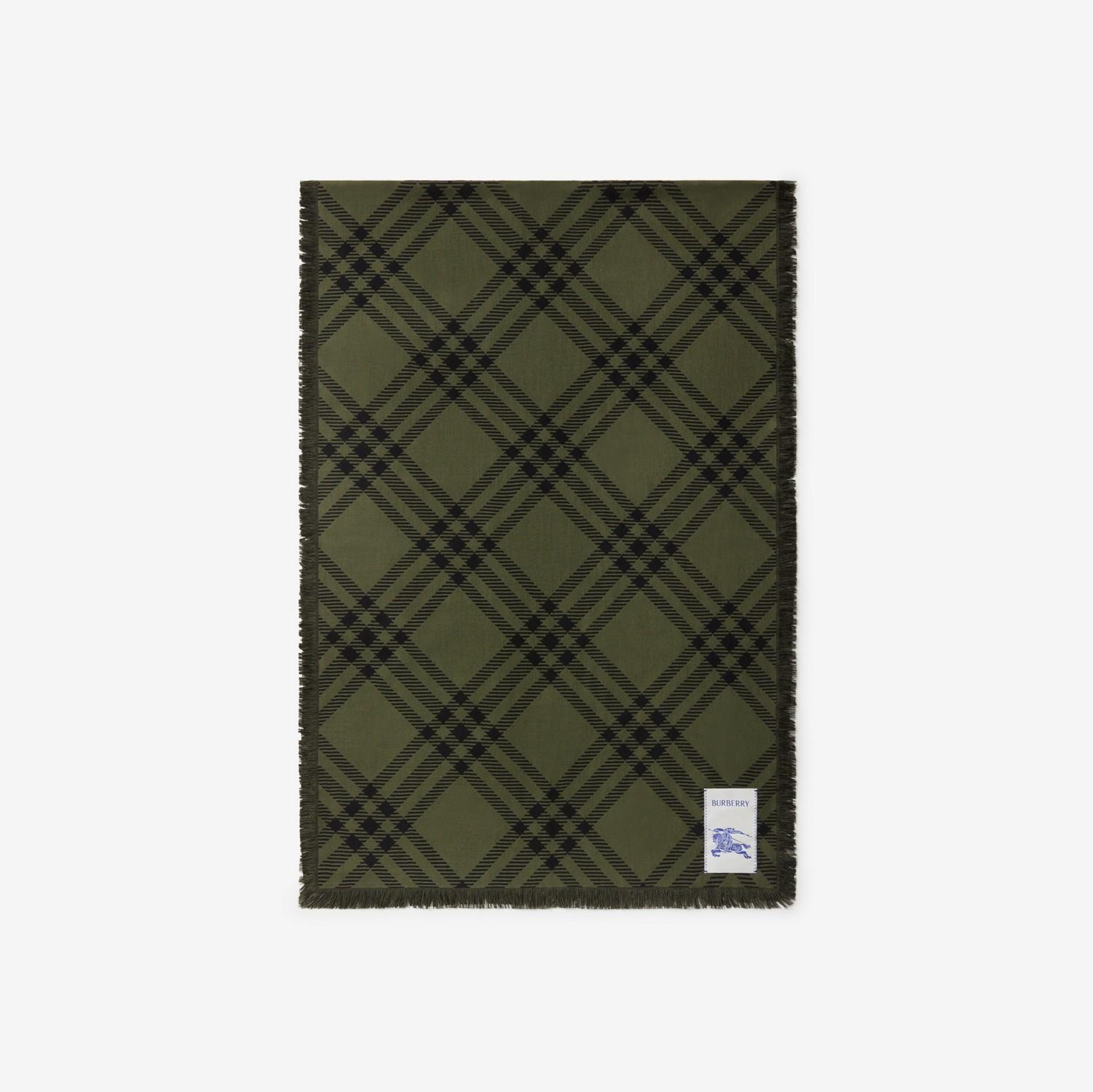 Wide Check Wool Silk Scarf by BURBERRY