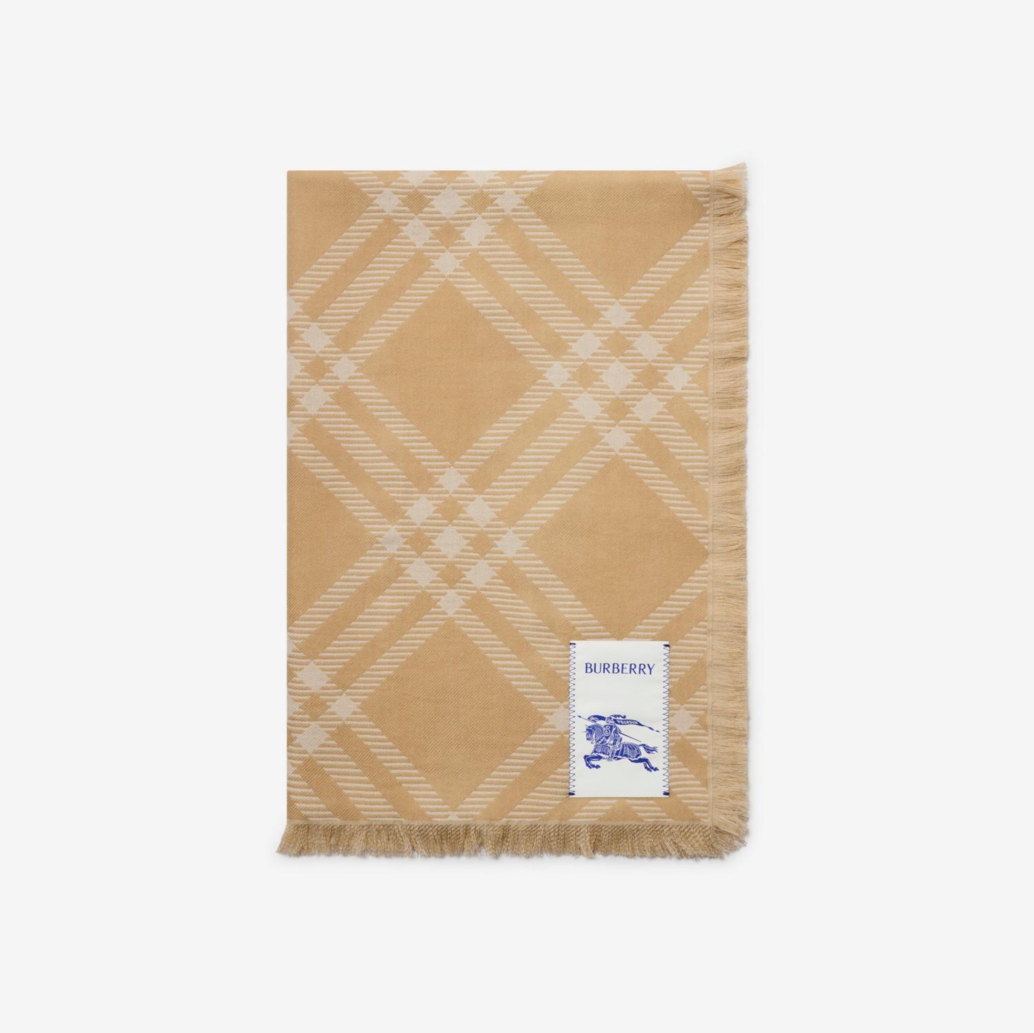 Wide Check Wool Silk Scarf by BURBERRY