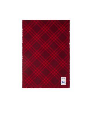 Wide Check Wool Silk Scarf by BURBERRY