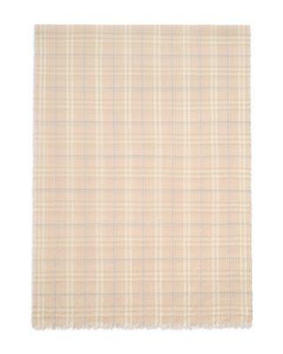 Wide Check Wool & Silk Blend Scarf by BURBERRY