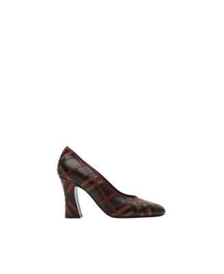 Women's Check Leather Trinket Pumps by BURBERRY