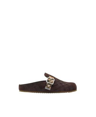 Women's Check Suede Urchin Clogs by BURBERRY
