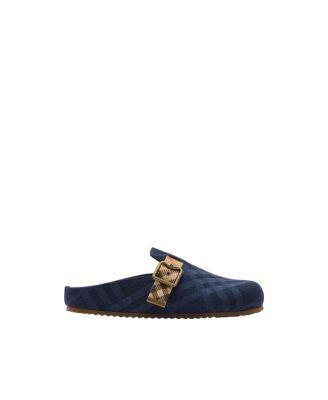 Women's Check Suede Urchin Clogs by BURBERRY