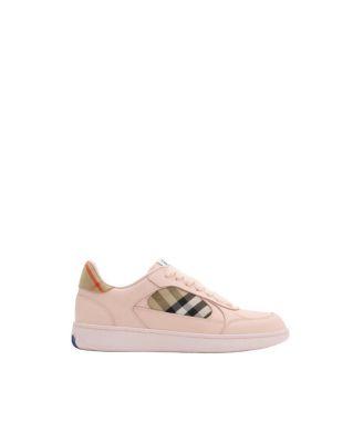 Women's Leather and Check Terrace Sneakers by BURBERRY