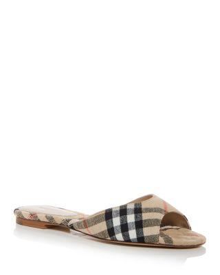 Women's Mews Check Slide Sandals by BURBERRY