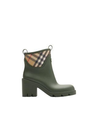 Women's Rubber Marsh Stamp Heeled Low Boots by BURBERRY