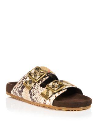Women's Urchin Embossed Check Slide Sandals by BURBERRY