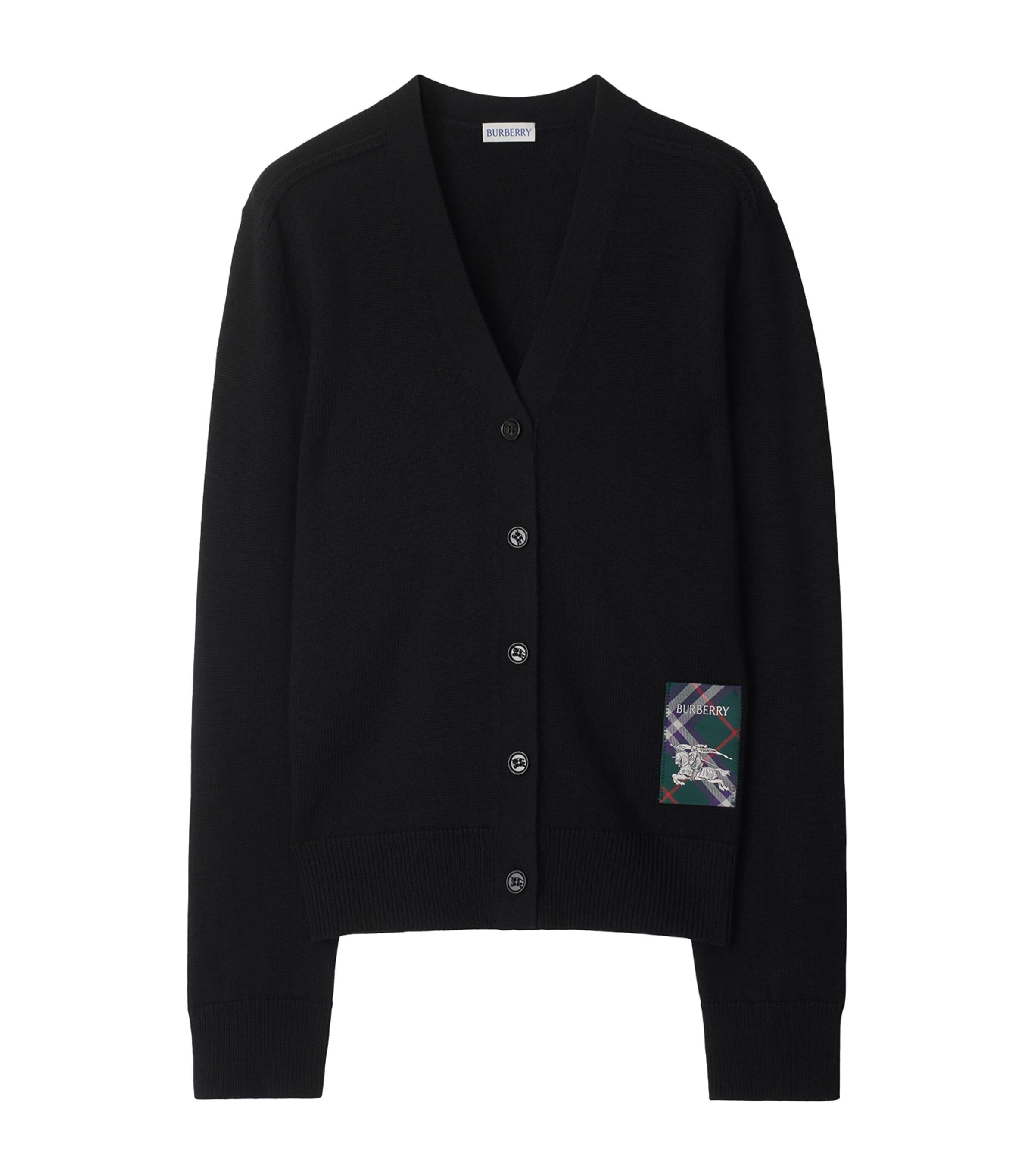 Wool Logo-Label Cardigan by BURBERRY