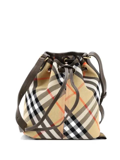 Wristlet Vintage Check Canvas Mini bucket bag by BURBERRY 