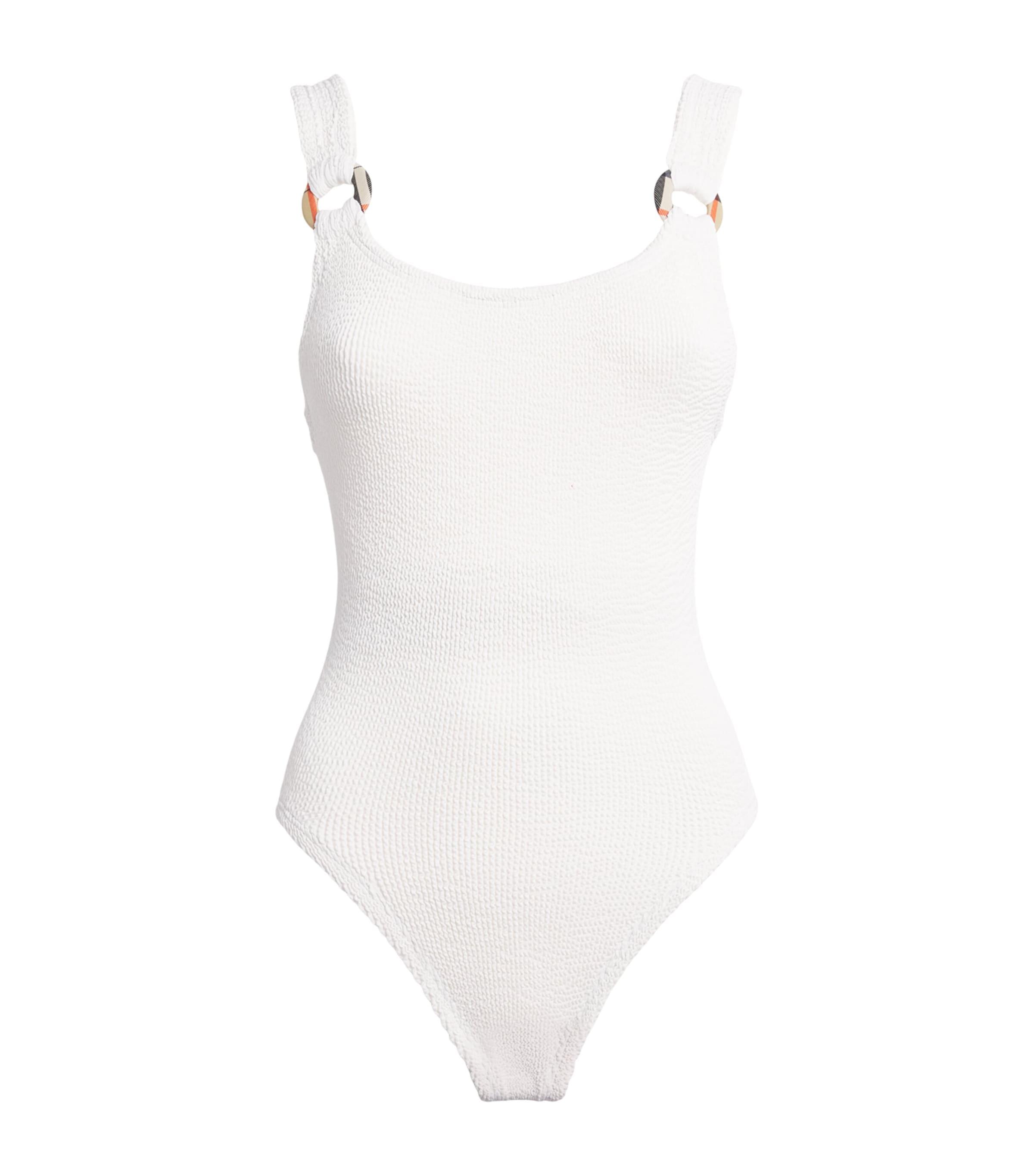 Hunza G x Burberry Check-Trim Domino Swimsuit by BURBERRY X HUNZA G
