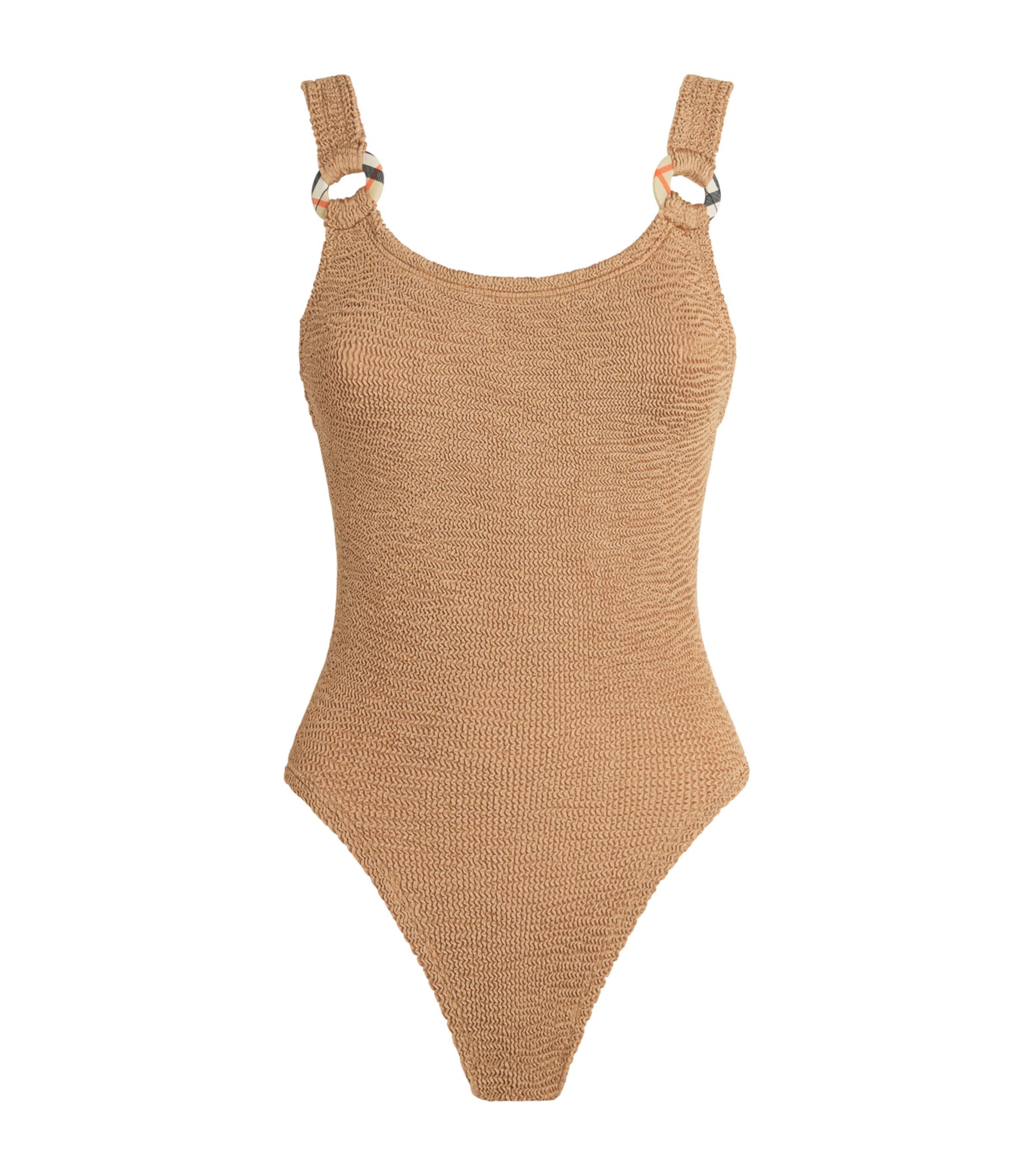 Hunza G x Burberry Check-Trim Domino Swimsuit by BURBERRY X HUNZA G