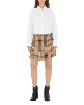 Zoe Pleated Check Wool Mini Kilt by BURBERRY
