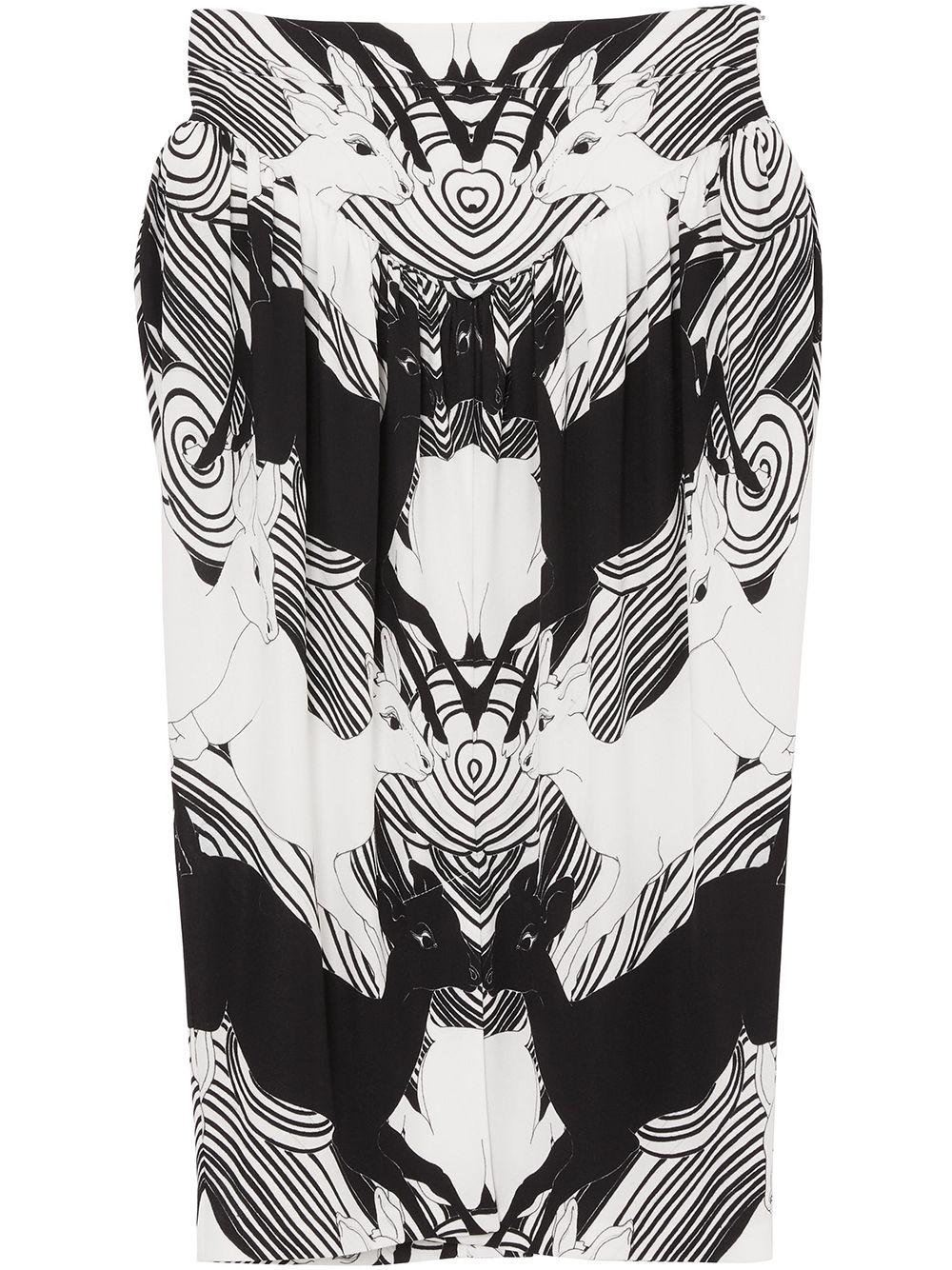 abstract deer print skirt by BURBERRY
