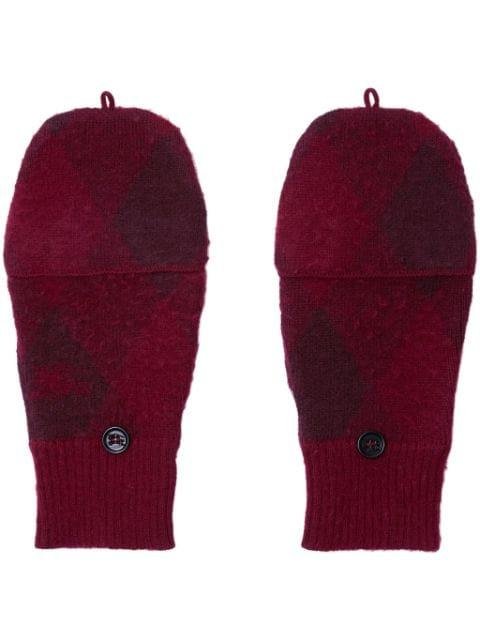 argyle wool mittens by BURBERRY