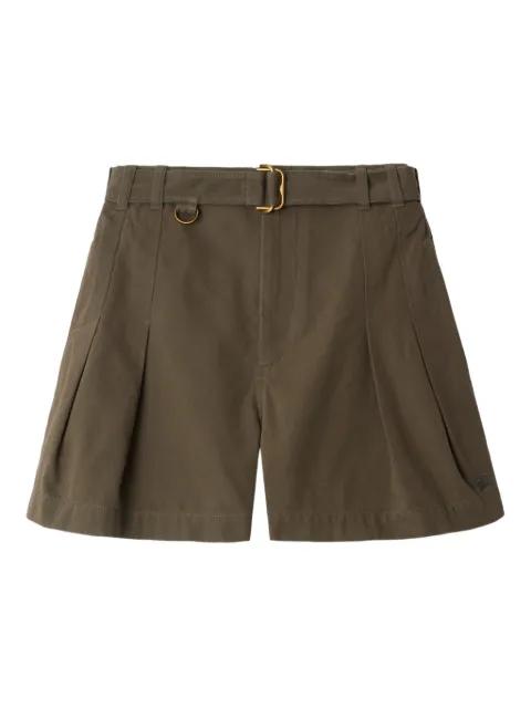 belted gabardine shorts by BURBERRY