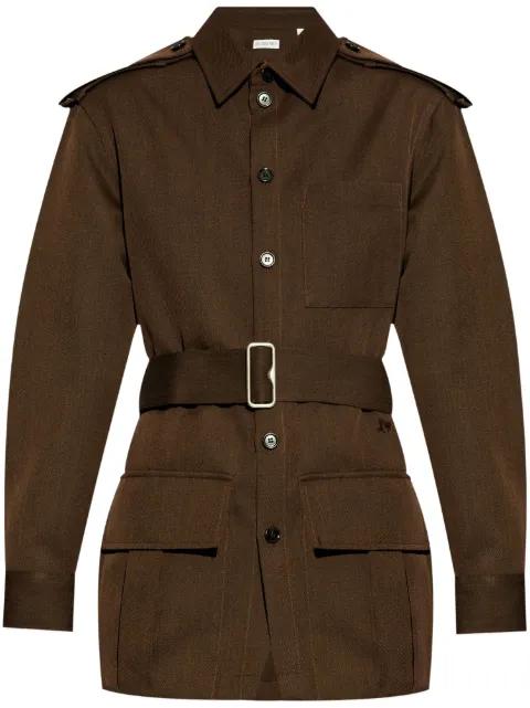 belted-waist buttoned overshirt by BURBERRY