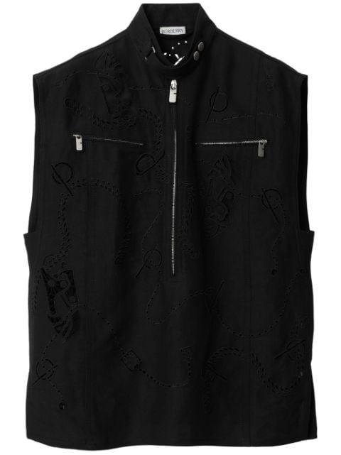 broderie anglaise canvas vest by BURBERRY