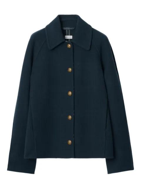 buttoned check wool single-breasted coat by BURBERRY