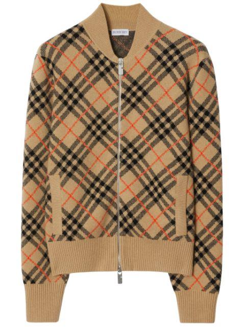 cashmere checkered cardigan by BURBERRY