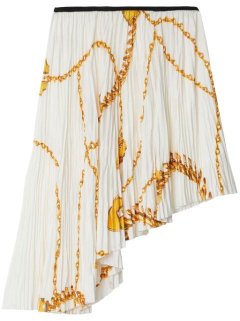 chain-print asymmetric skirt by BURBERRY